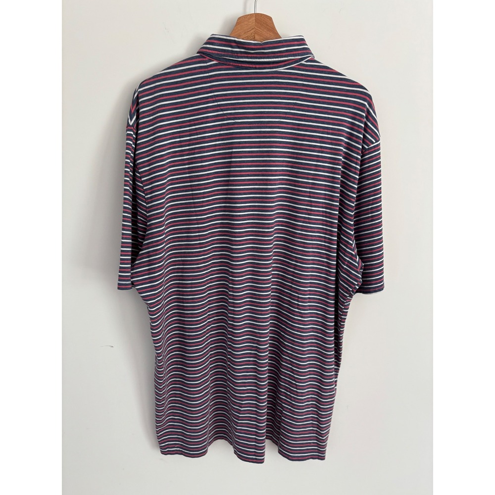 Johnnie-O Hangin Out Mens XXL Polo Shirt Striped Navy Blue Red White - Picture 3 of 6